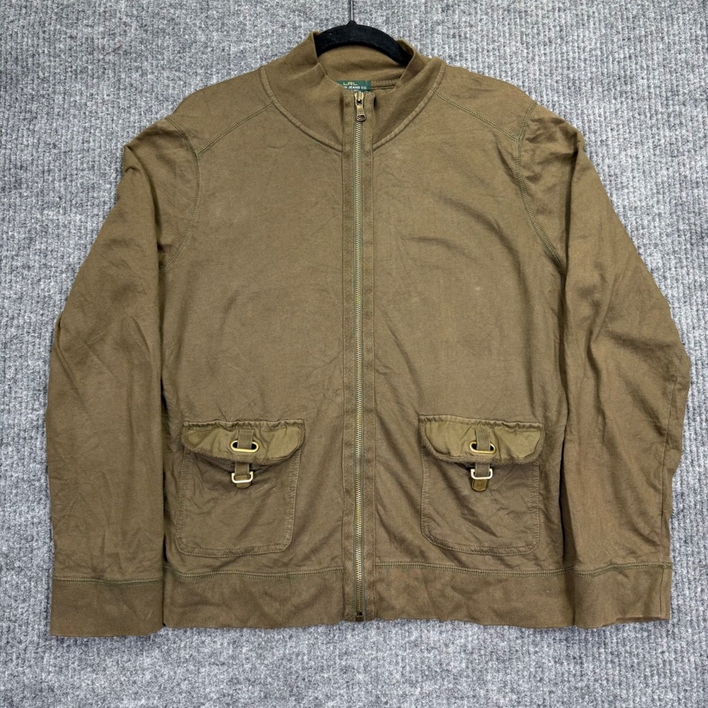 Lauren Jeans Co LRL Ralph Lauren Olive Green Full Zip Cargo Utility Jacket XL